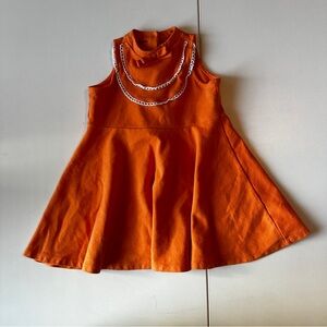 Janie and Jack Girls Orange Sleeveless Dress for Kids size 3